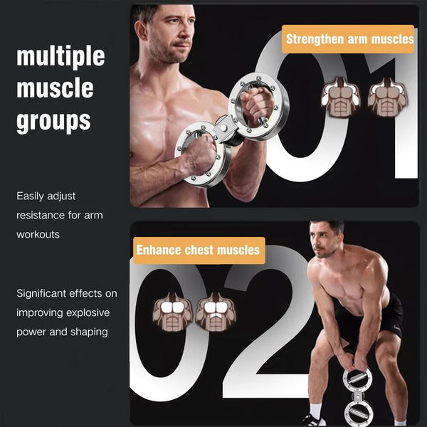 12LB Adjustable Resistance Arm Rotator Trainer, 360° Rotating Grip Forearm Strengthener for Home Workout, Boxing & Arm Exercise