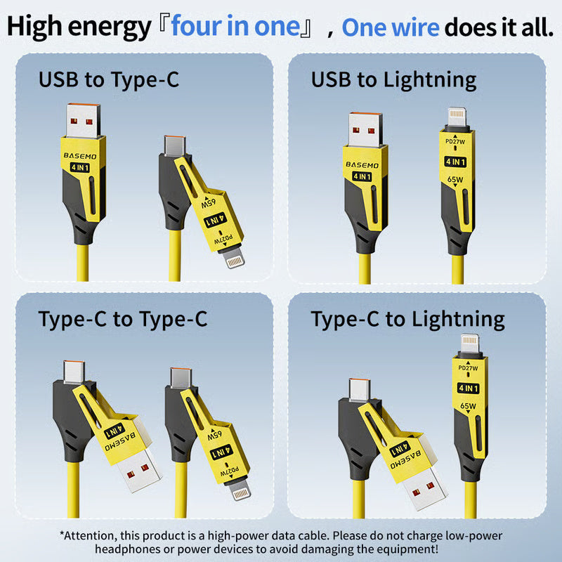 4 in 1 Spring Fast Charging Cable