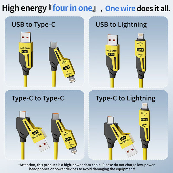 4 in 1 Spring Fast Charging Cable