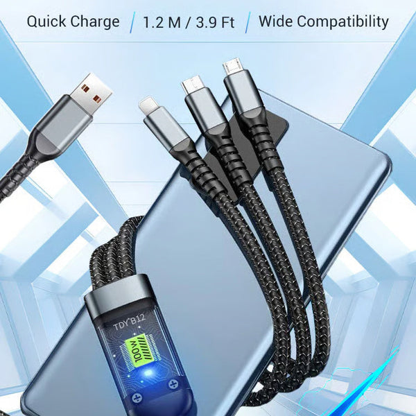 Light-Emitting 3-in-1 Super Fast Charging Cable