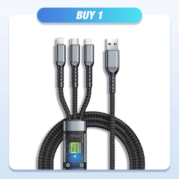 Light-Emitting 3-in-1 Super Fast Charging Cable