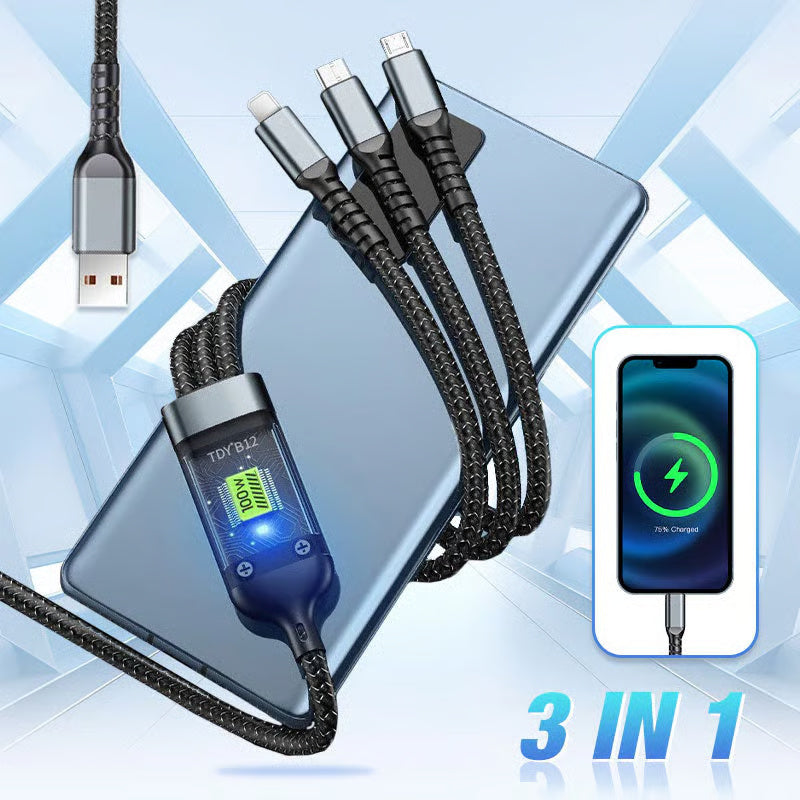 Light-Emitting 3-in-1 Super Fast Charging Cable