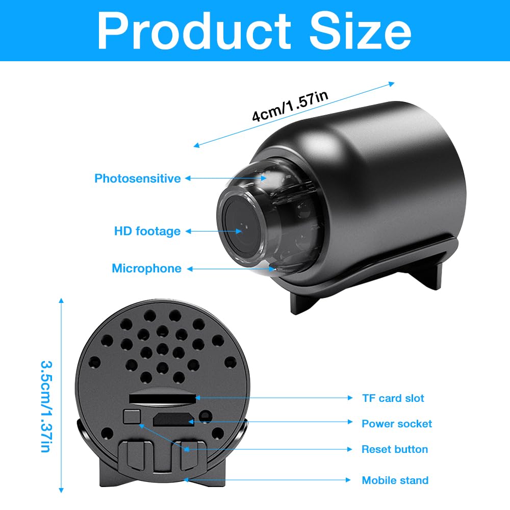 CLIUNT Mini Spy Camera with Night Vision and Motion Detection