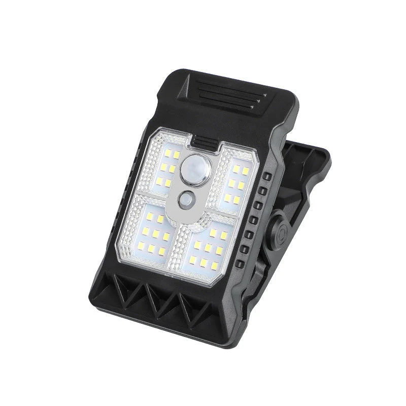 Solar clip light with motion sensor