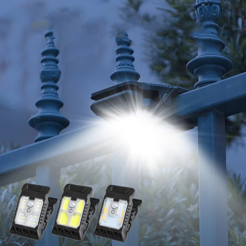 Solar clip light with motion sensor