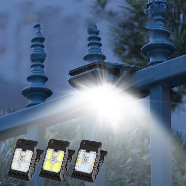 Solar clip light with motion sensor