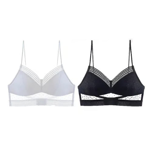 Low Back Wireless Lifting Lace Bra