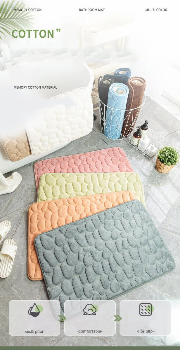 Cobblestone Embossed Bathroom Bath Mat