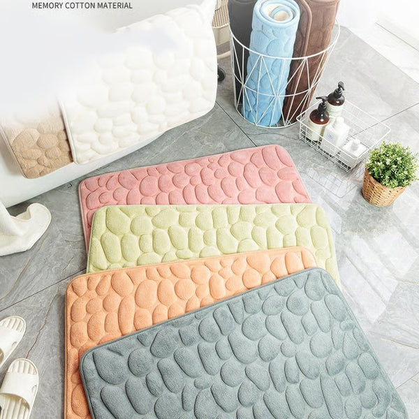 Cobblestone Embossed Bathroom Bath Mat