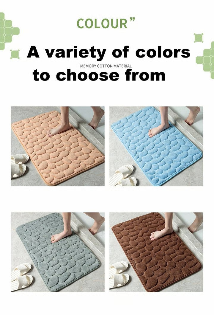 Cobblestone Embossed Bathroom Bath Mat