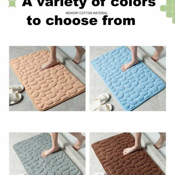 Cobblestone Embossed Bathroom Bath Mat