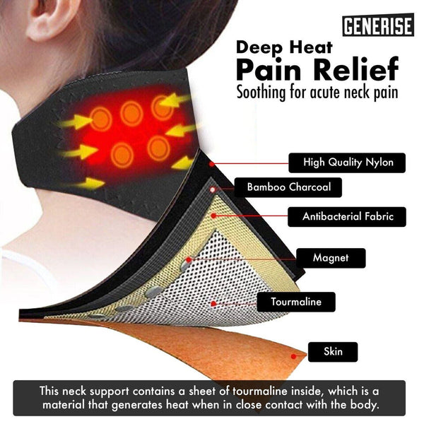 Neck Support Brace Self Magnetic Pain Relief Heat Pad