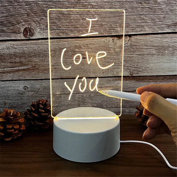Acrylic Rectangle Writing Pad Table Lamp With Pen