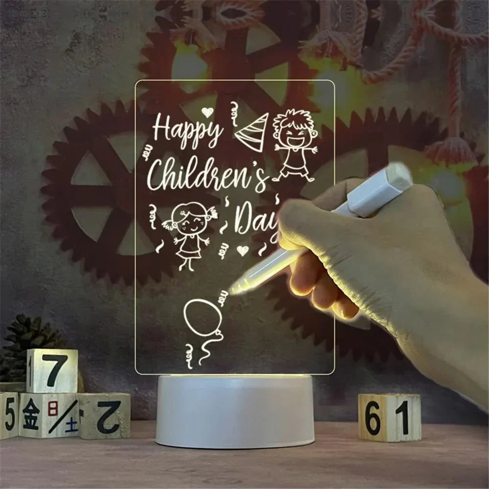 Acrylic Rectangle Writing Pad Table Lamp With Pen