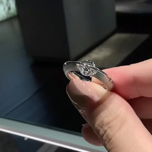 S925 Sterling Silver Cosmic Stellar Rotatable Diamond Ring