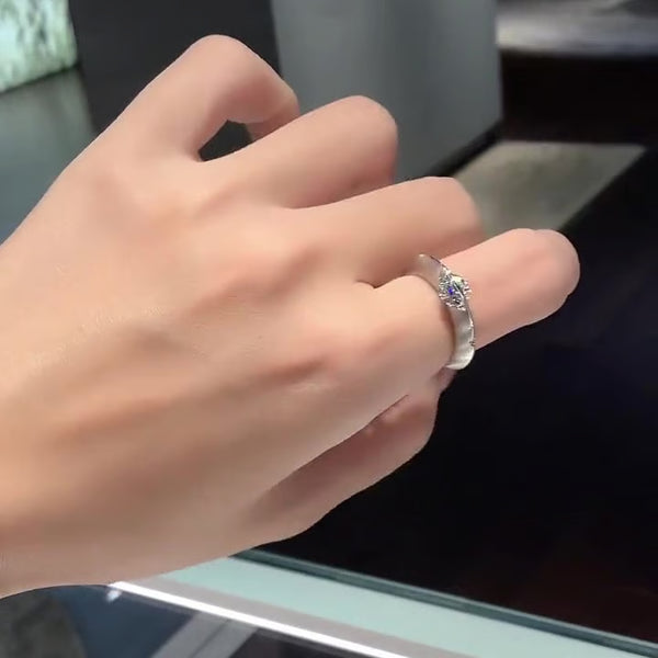 S925 Sterling Silver Cosmic Stellar Rotatable Diamond Ring