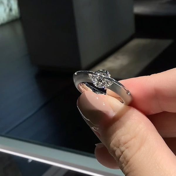 S925 Sterling Silver Cosmic Stellar Rotatable Diamond Ring