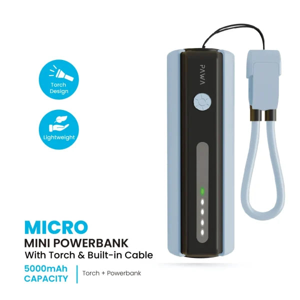 Mini 5000mAh Powerbank with Torch