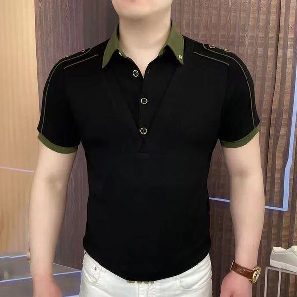 Men’s Comfortable Short Sleeve Lapel Top
