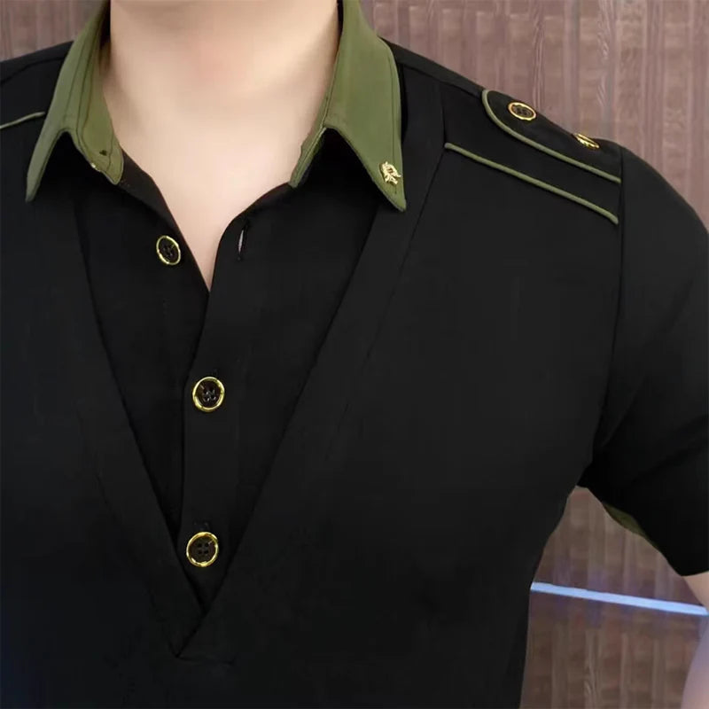 Men’s Comfortable Short Sleeve Lapel Top