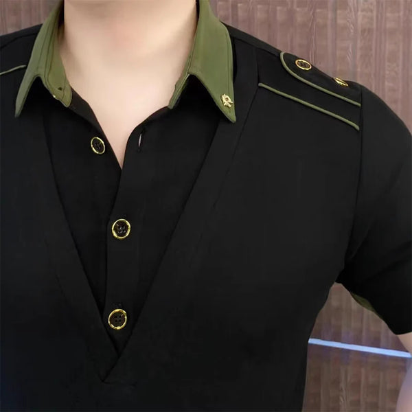 Men’s Comfortable Short Sleeve Lapel Top