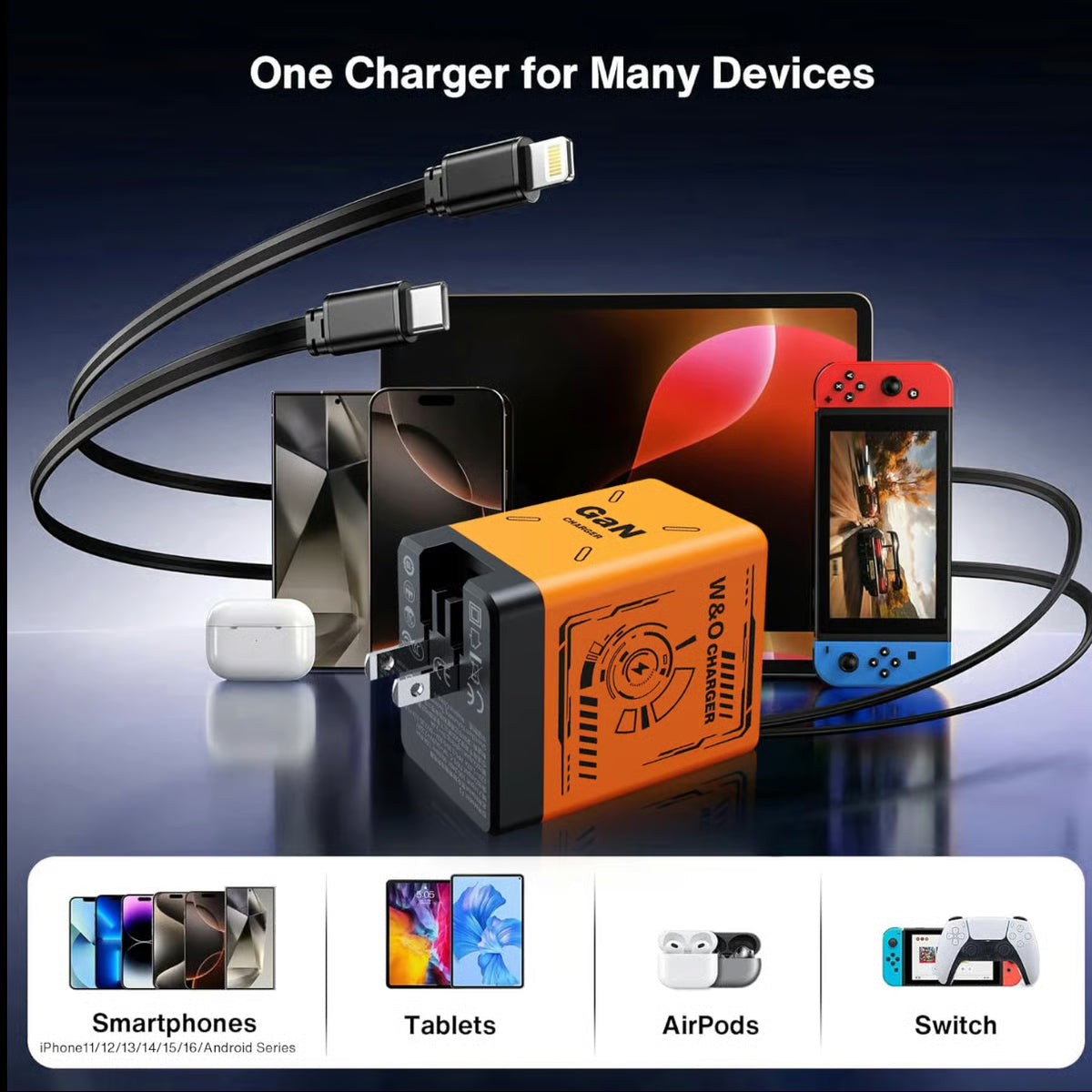 🔥W&O 2-in-1 GaN Fast Charger